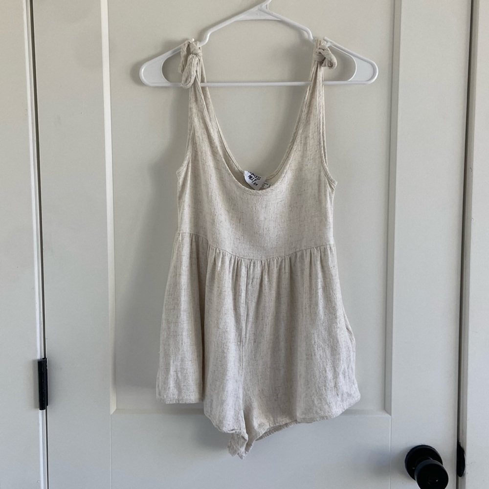 Princess Polly Tay Romper- Beige Size 0